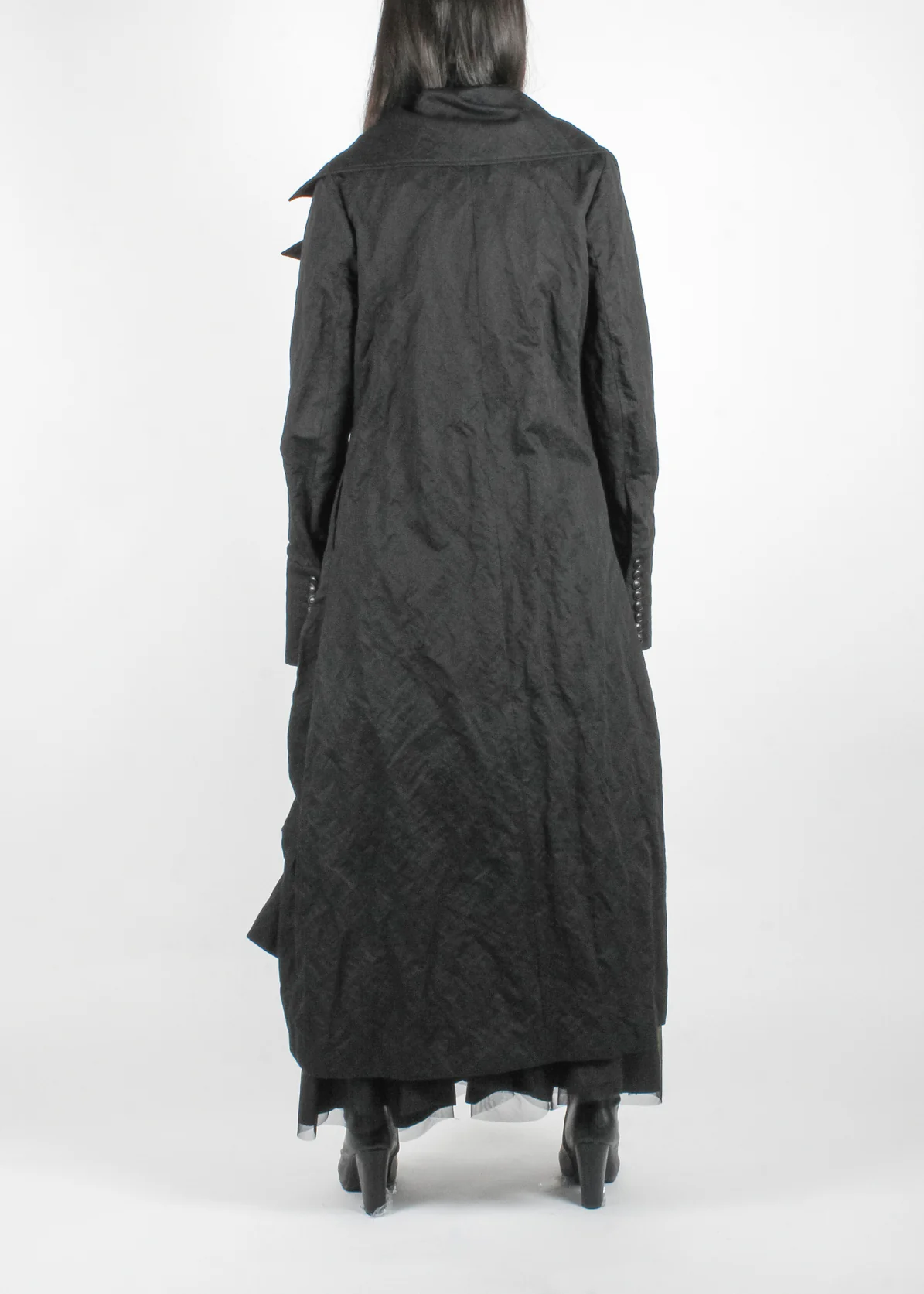 Angular Asymetrical Coat Black - Image 3
