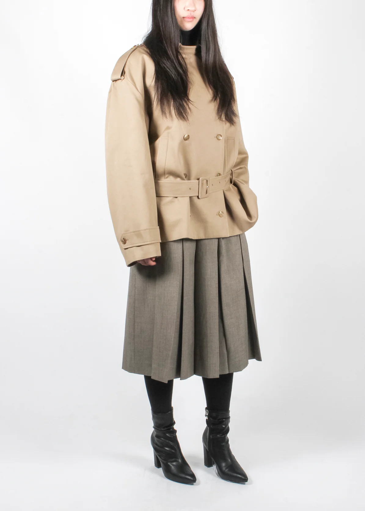 Aron Belted Trench Jacket Beige - Image 4