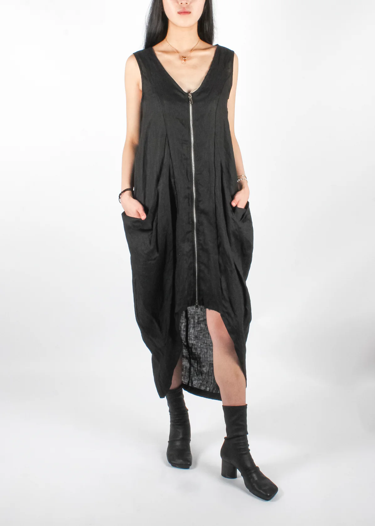 Asymmetric Dress Black - Image 3