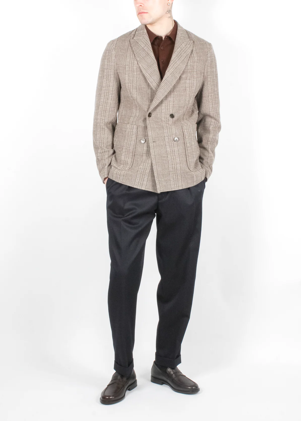 Belton Double Breasted Jacket Beige - Image 4