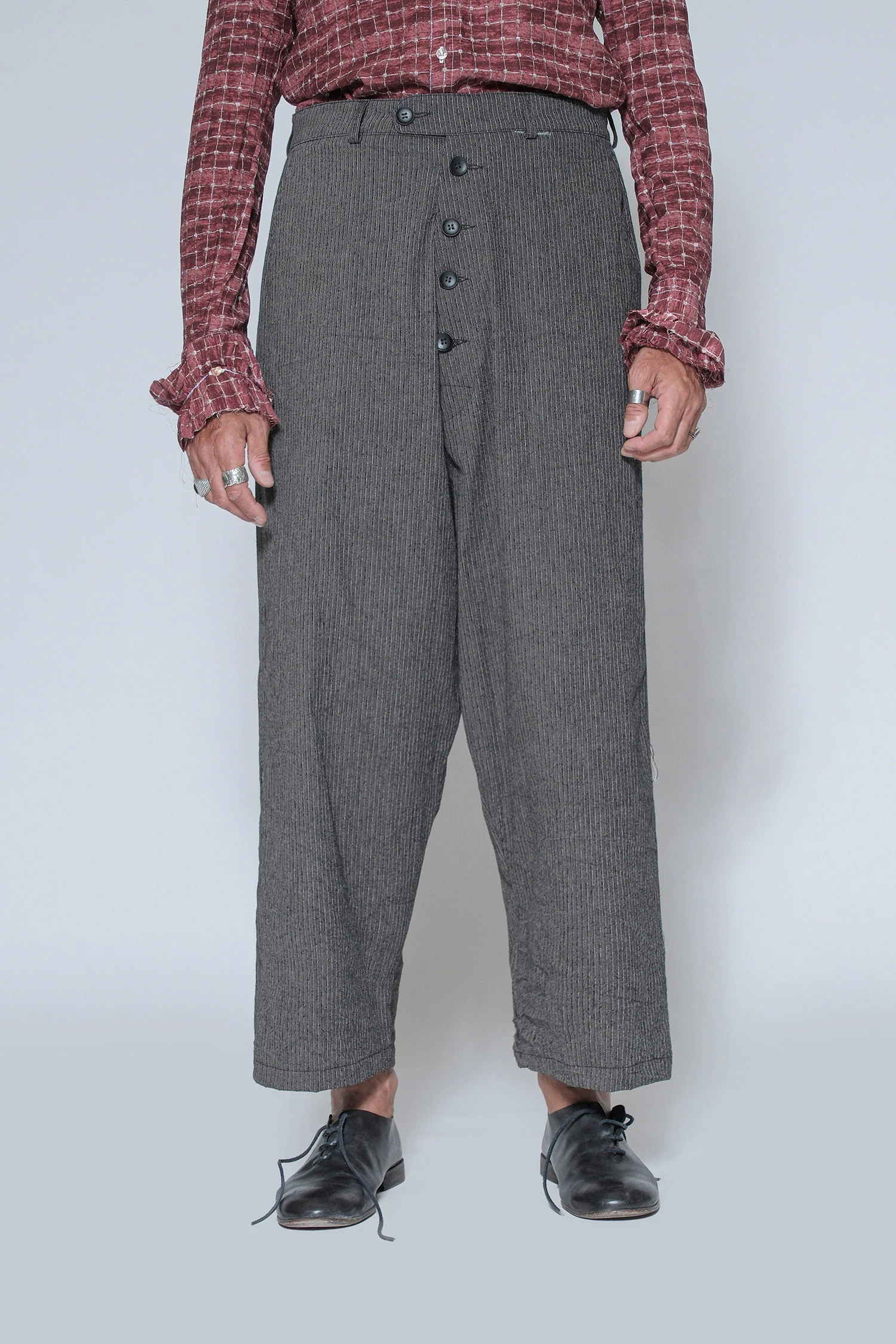 BS10 1745 Cropped Pinstripe Trouser Charcoal