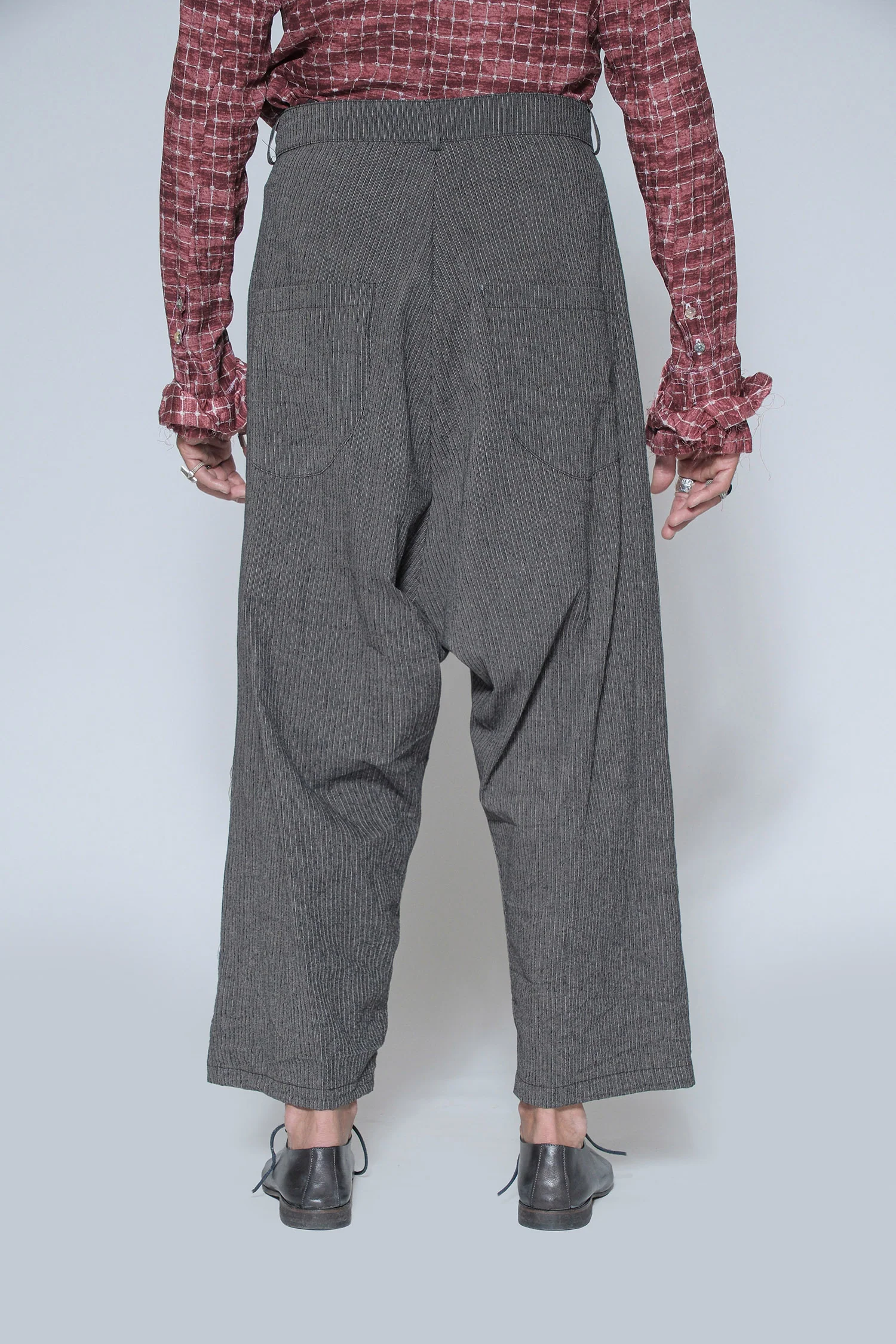 BS10 1745 Cropped Pinstripe Trouser Charcoal - Image 2
