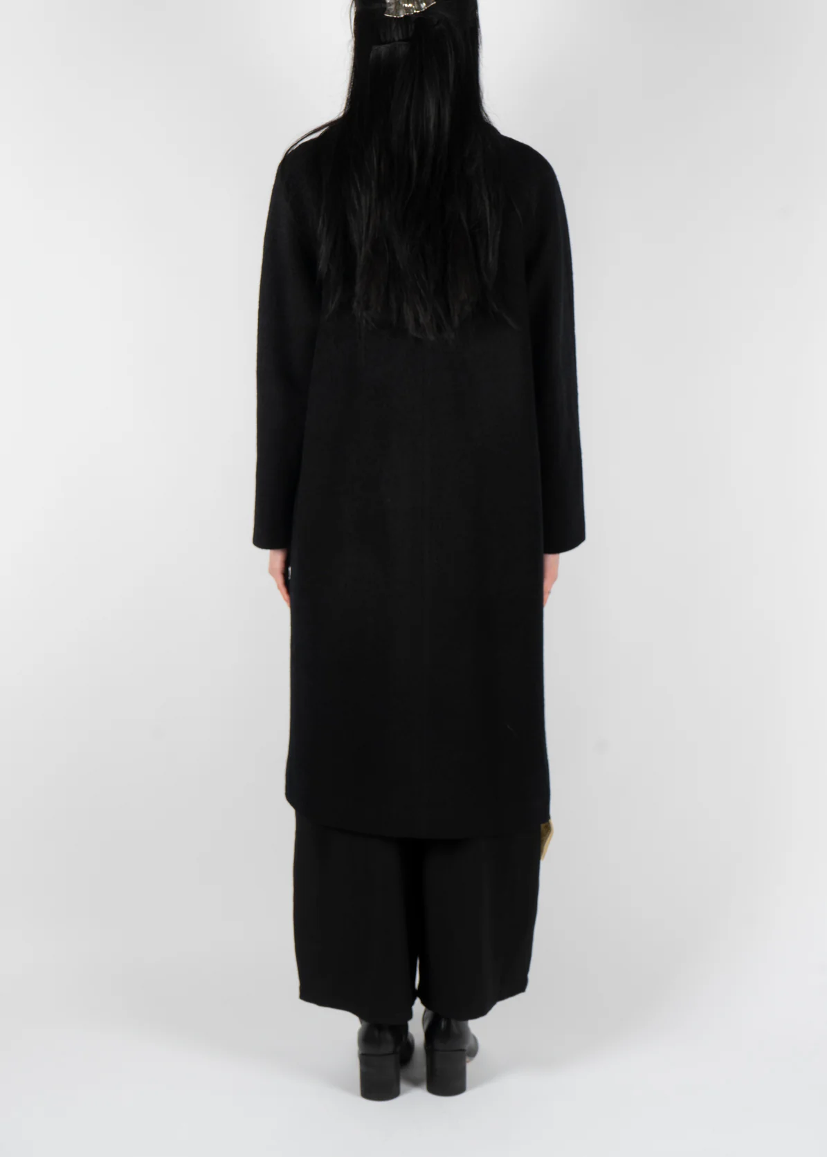 C462 Oversized Wool Coat Black - Image 3