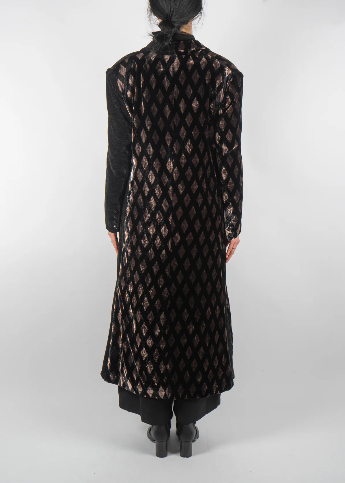 C521 Ying Yang Coat Brown Black - Image 3