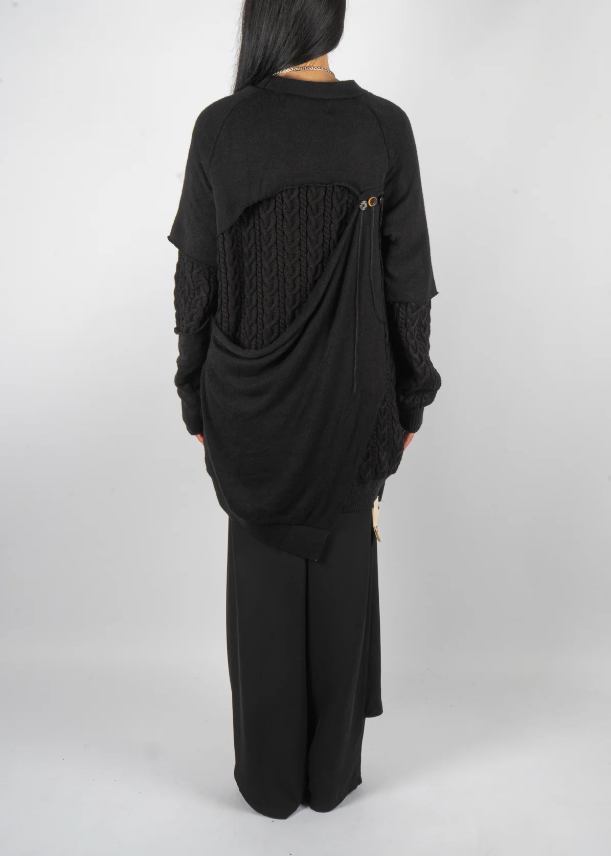 C531 Deconstructed Oversize Knit Black - Image 3