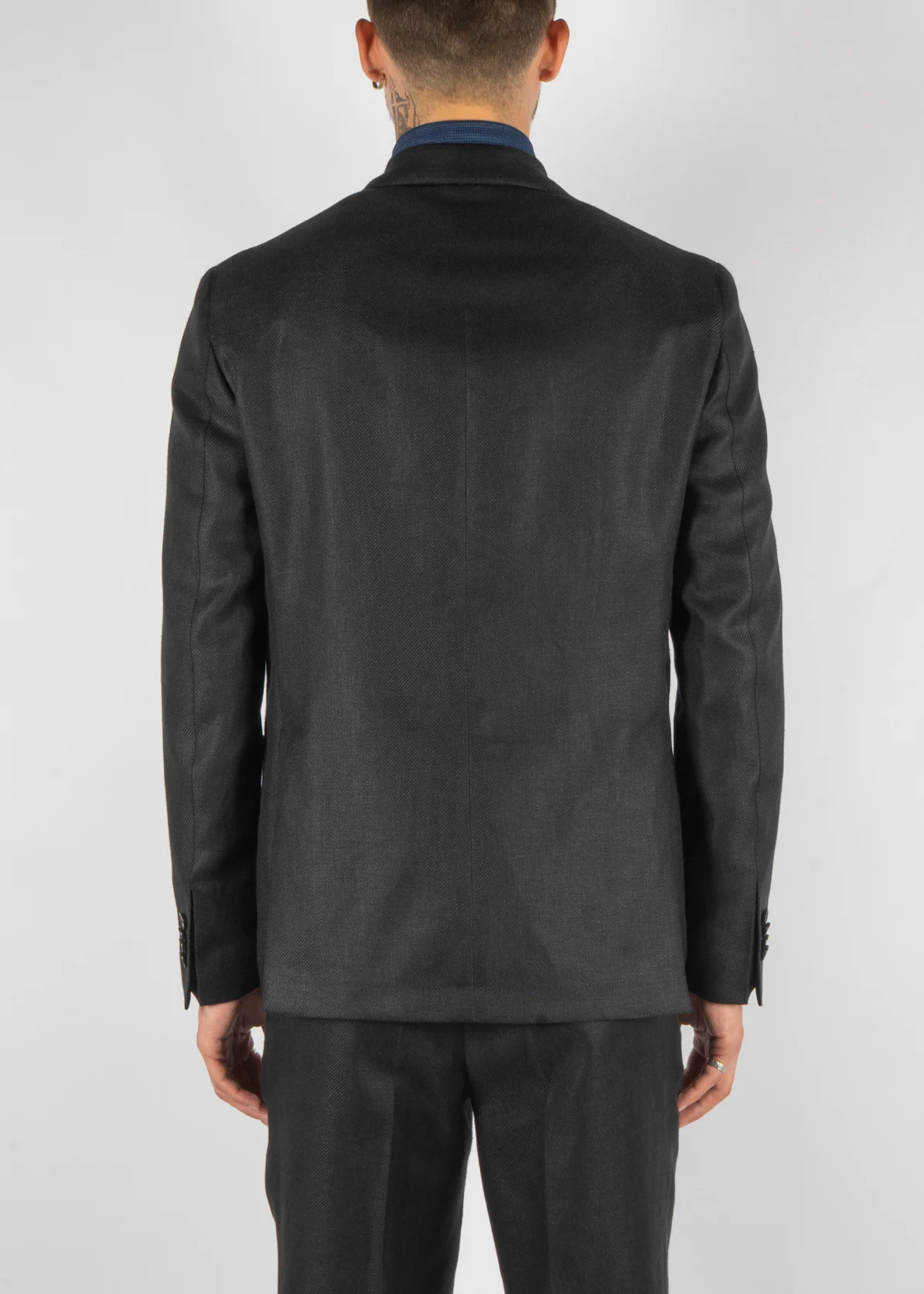 Double Breasted Tom Jacket Black Navy - Image 3