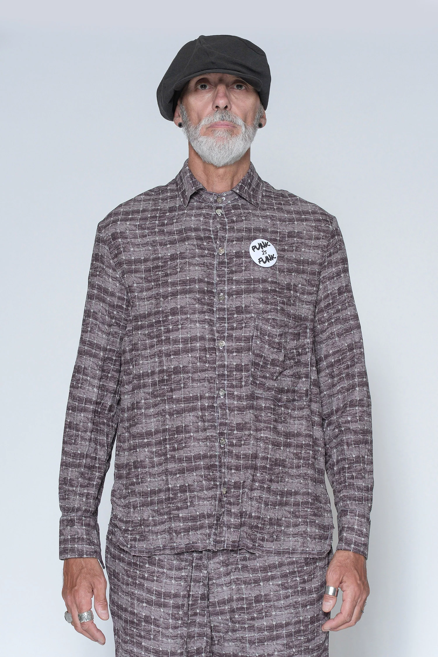 GS70 1751 Check Print Shirt Burgundy