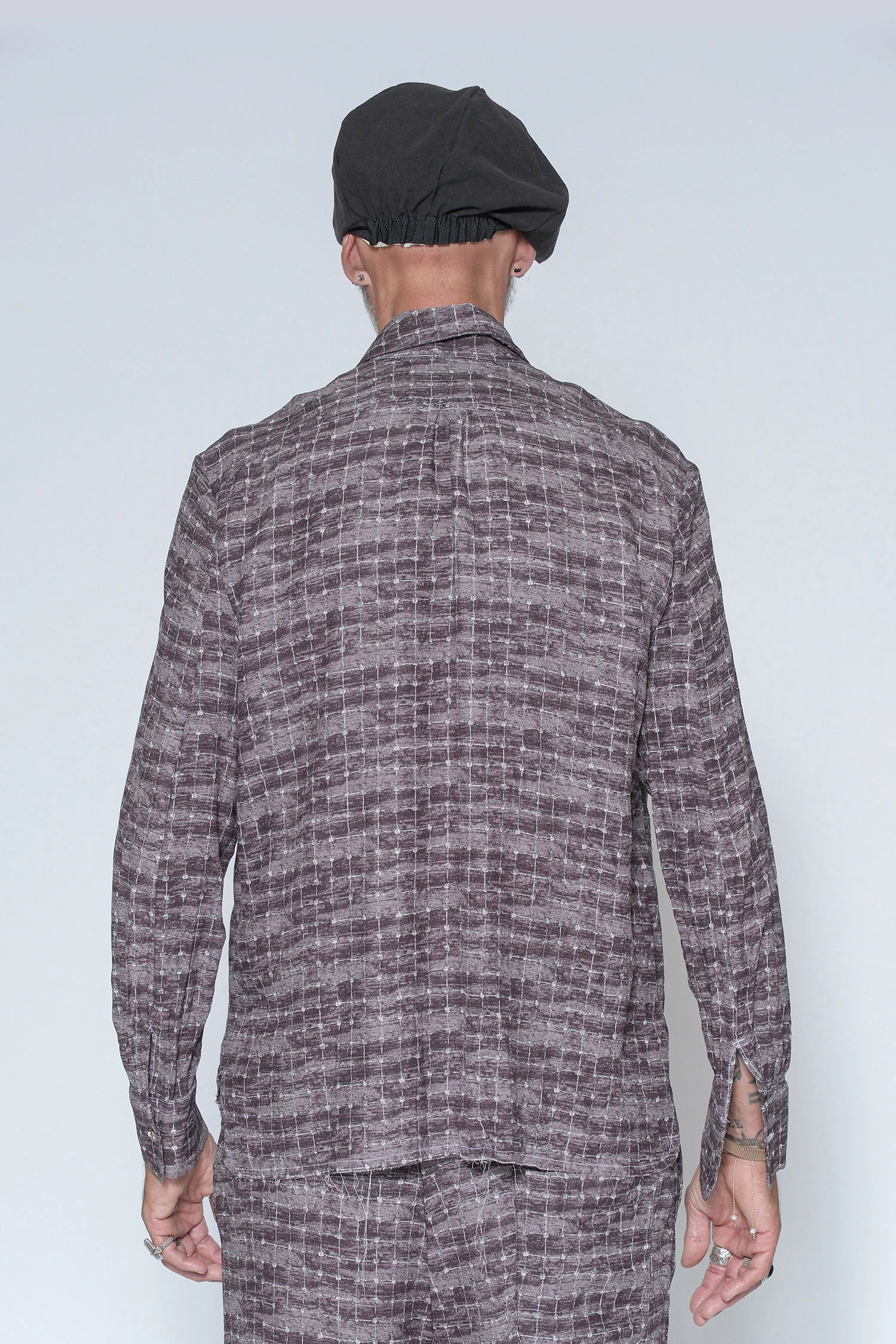 GS70 1751 Check Print Shirt Burgundy - Image 2