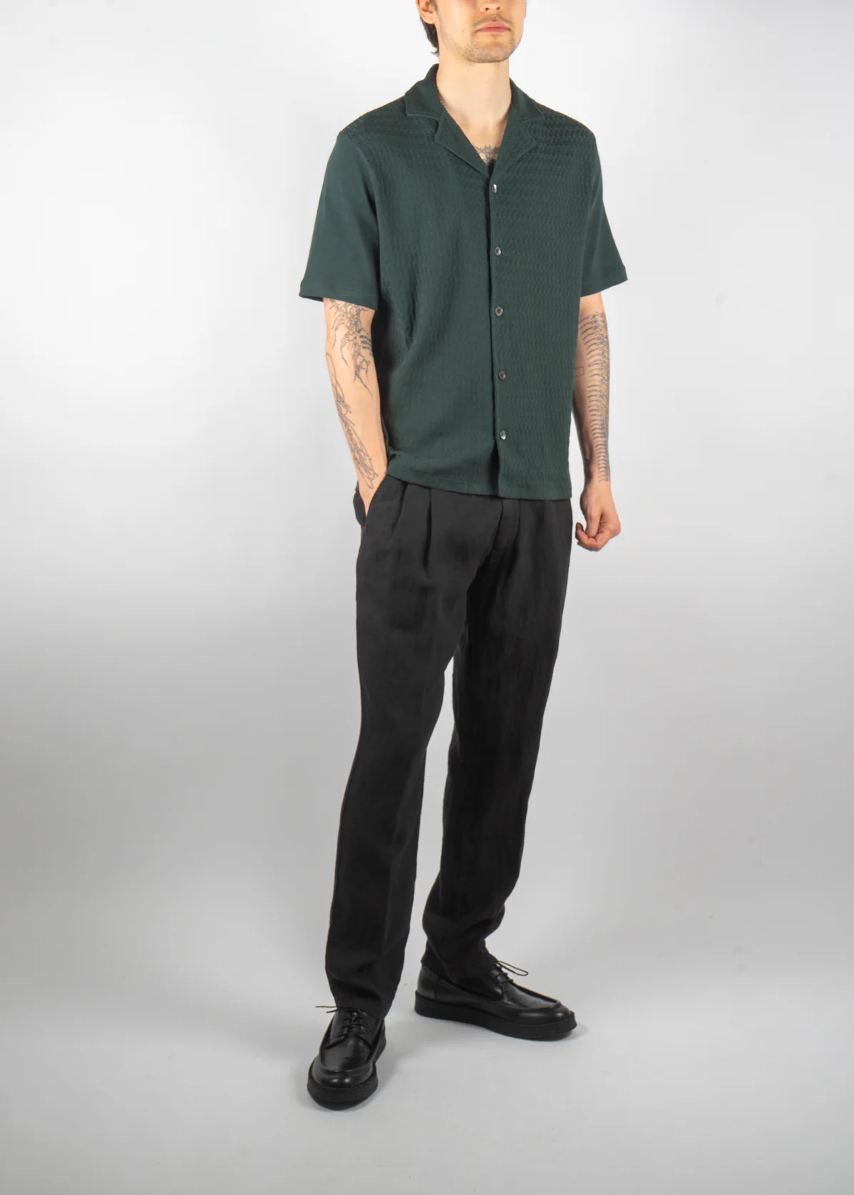 Kirk Knitted Shirt Cinary Green - Image 4