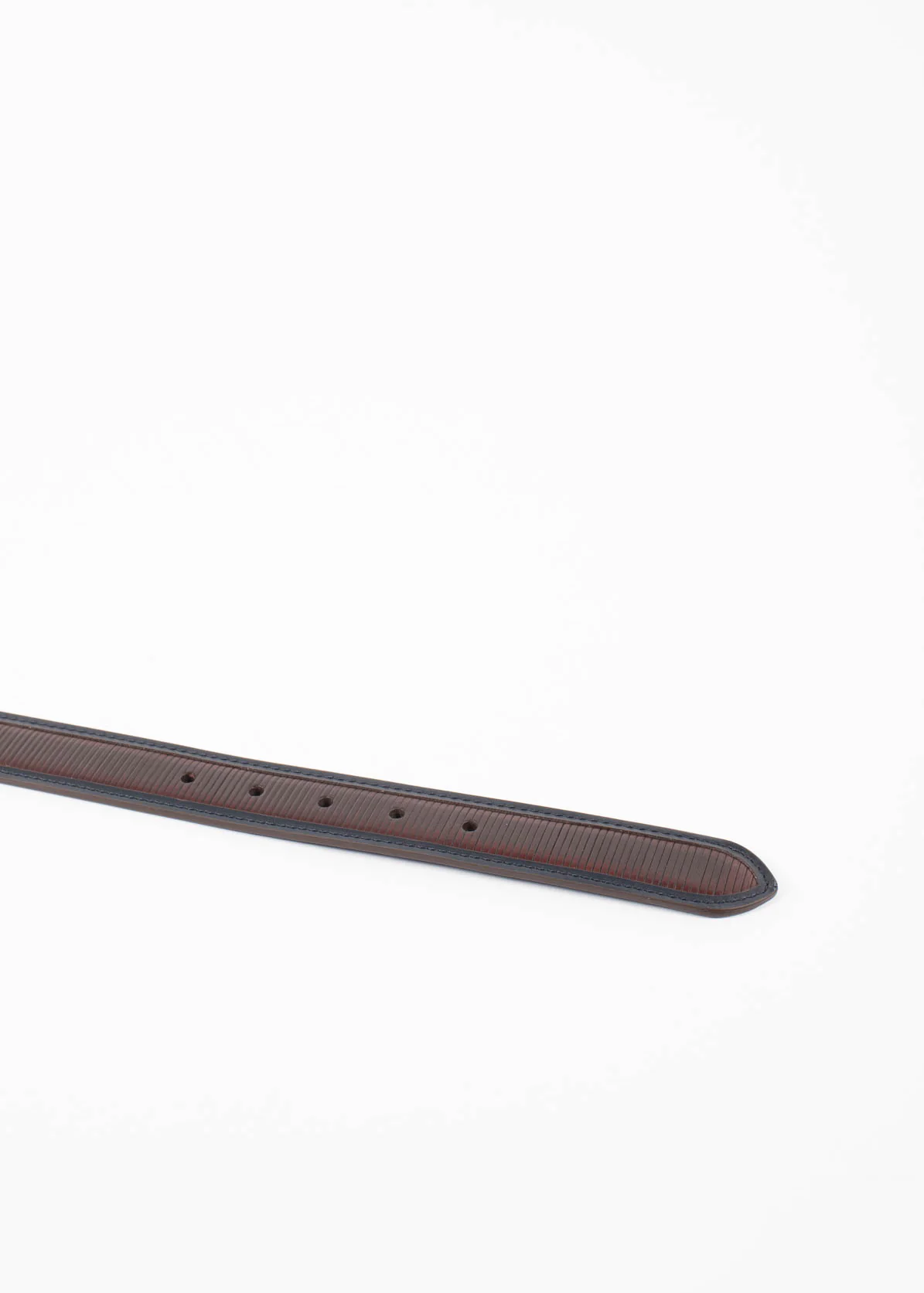 Leather Belt Brown Navy - Image 3