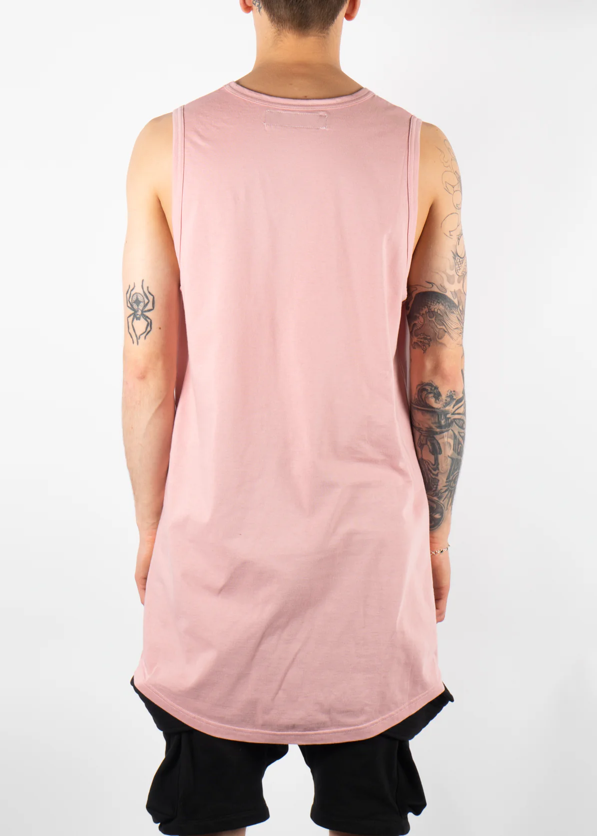 Long Sleeveless Tank Light Pink - Image 3