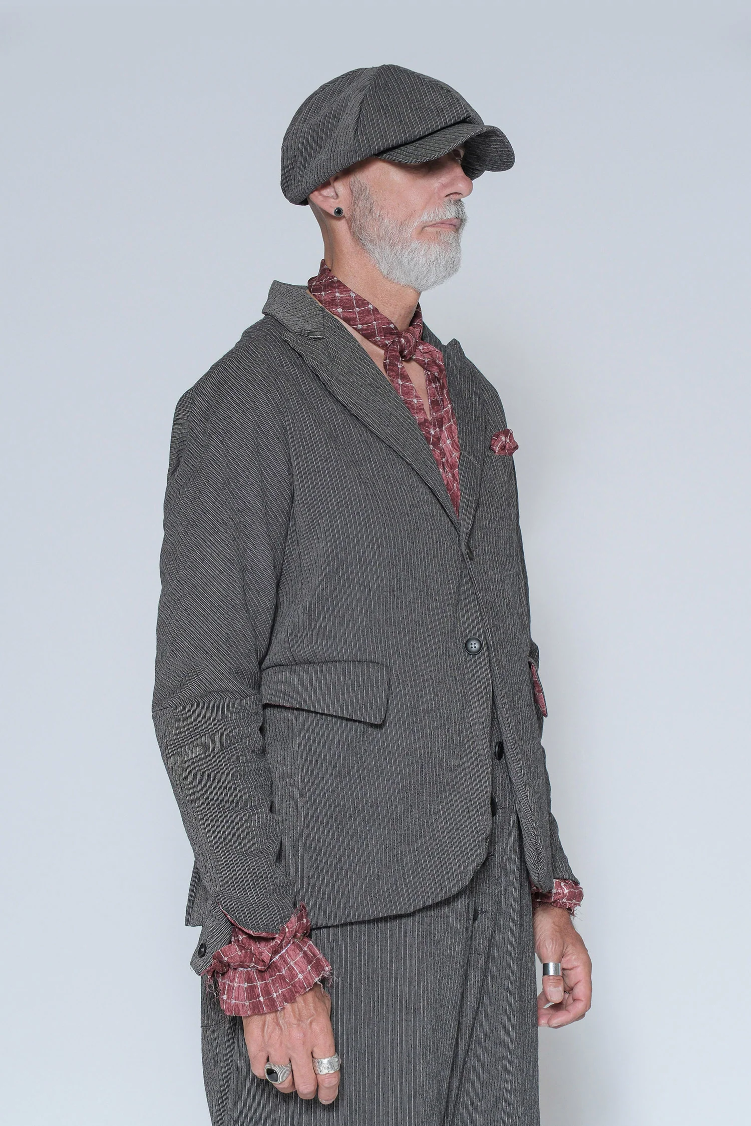 LS12 1745 Jacket Charcoal Pinstripe - Image 3