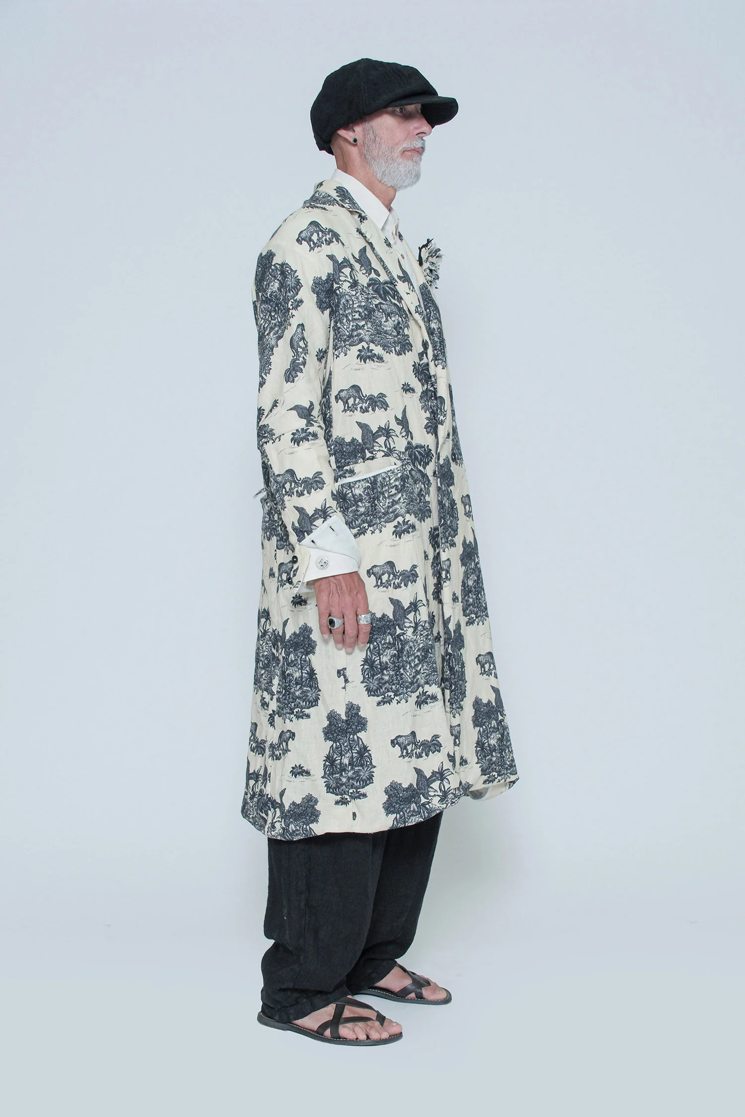 LS36 1748 Savannah Print Coat Beige - Image 3