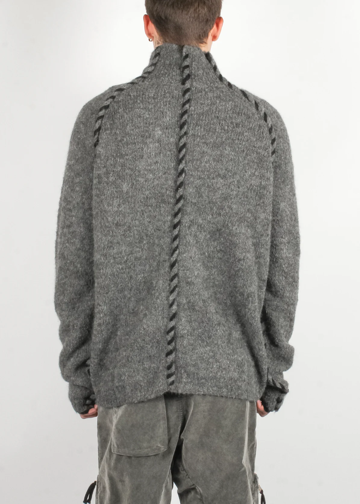 M K 125 Pullover Knit Dark Grey Melange - Image 3