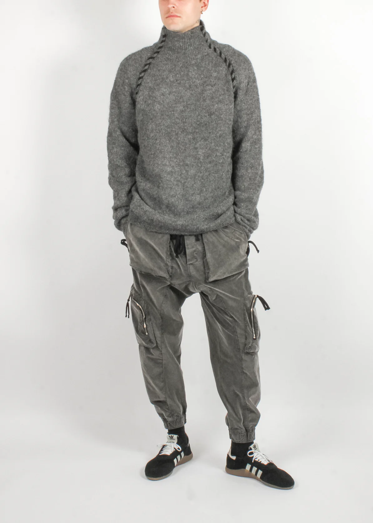 M K 125 Pullover Knit Dark Grey Melange - Image 4