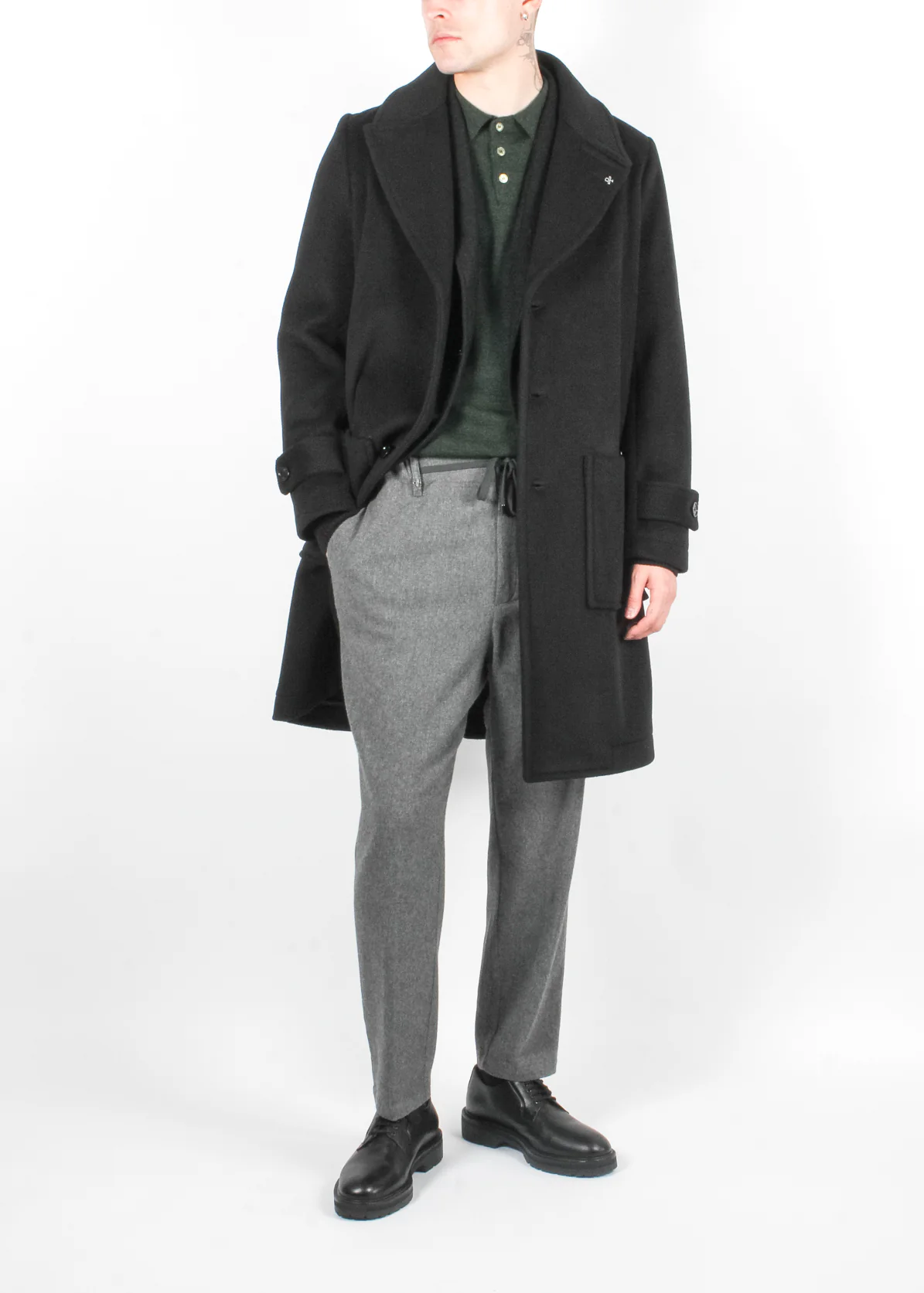 Manchester Comfort Overcoat Black - Image 4