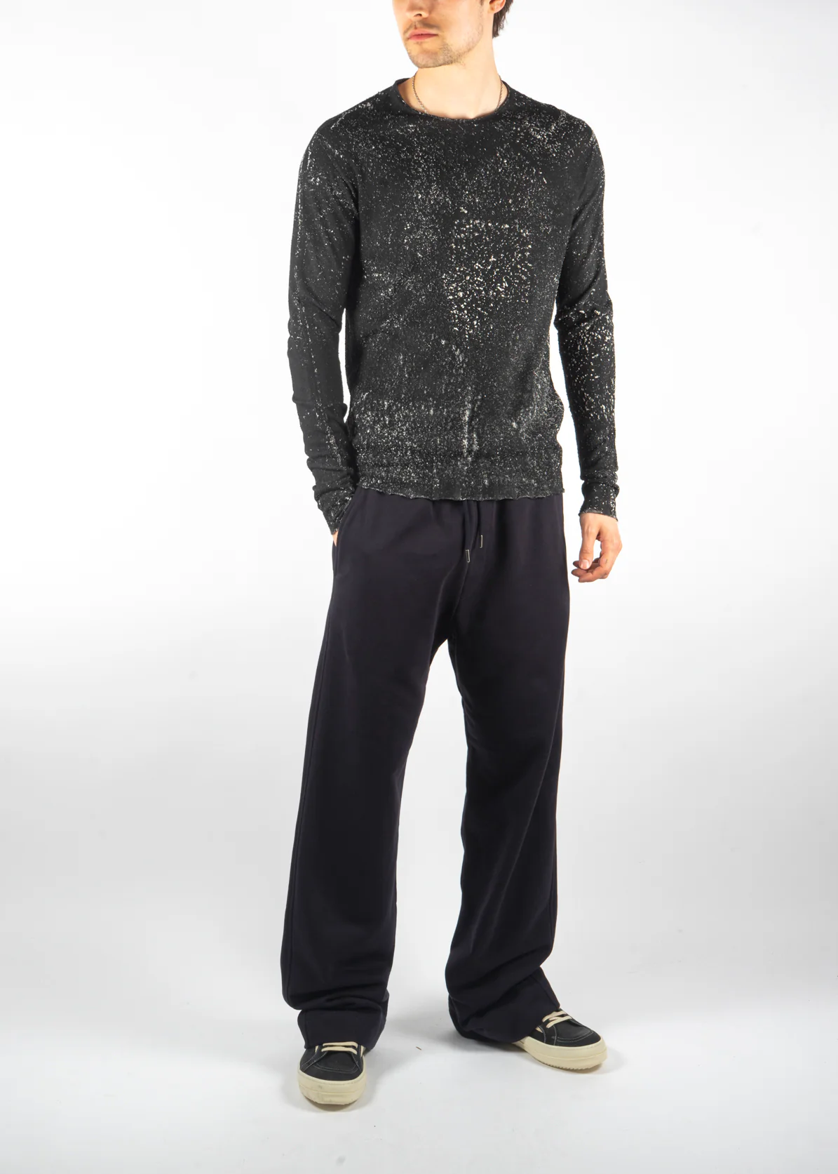 MD12238 Dyed Knit Black Black - Image 4