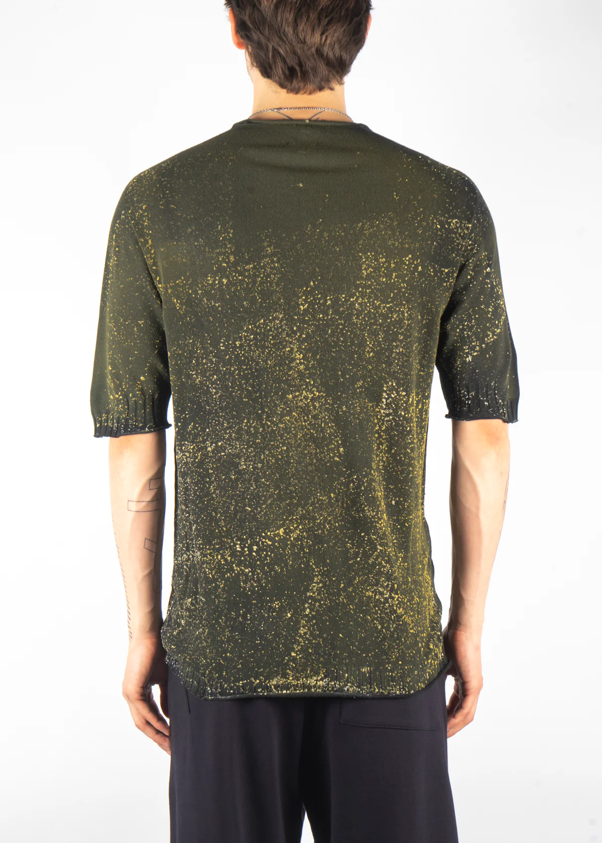 MD12239 Dyed Knit Black Acid Green - Image 3