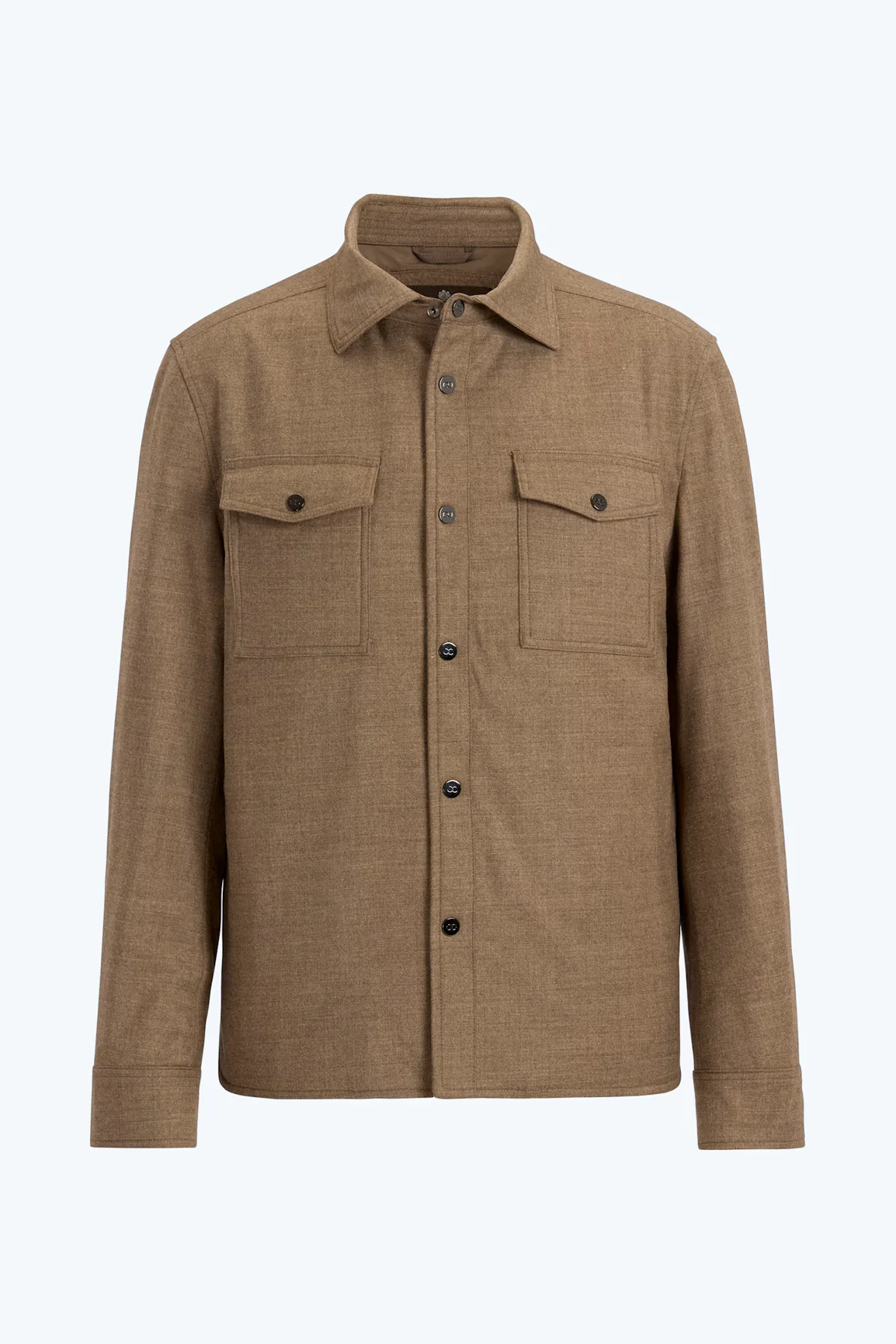 Padded Flannel Overshirt Beige - Image 4