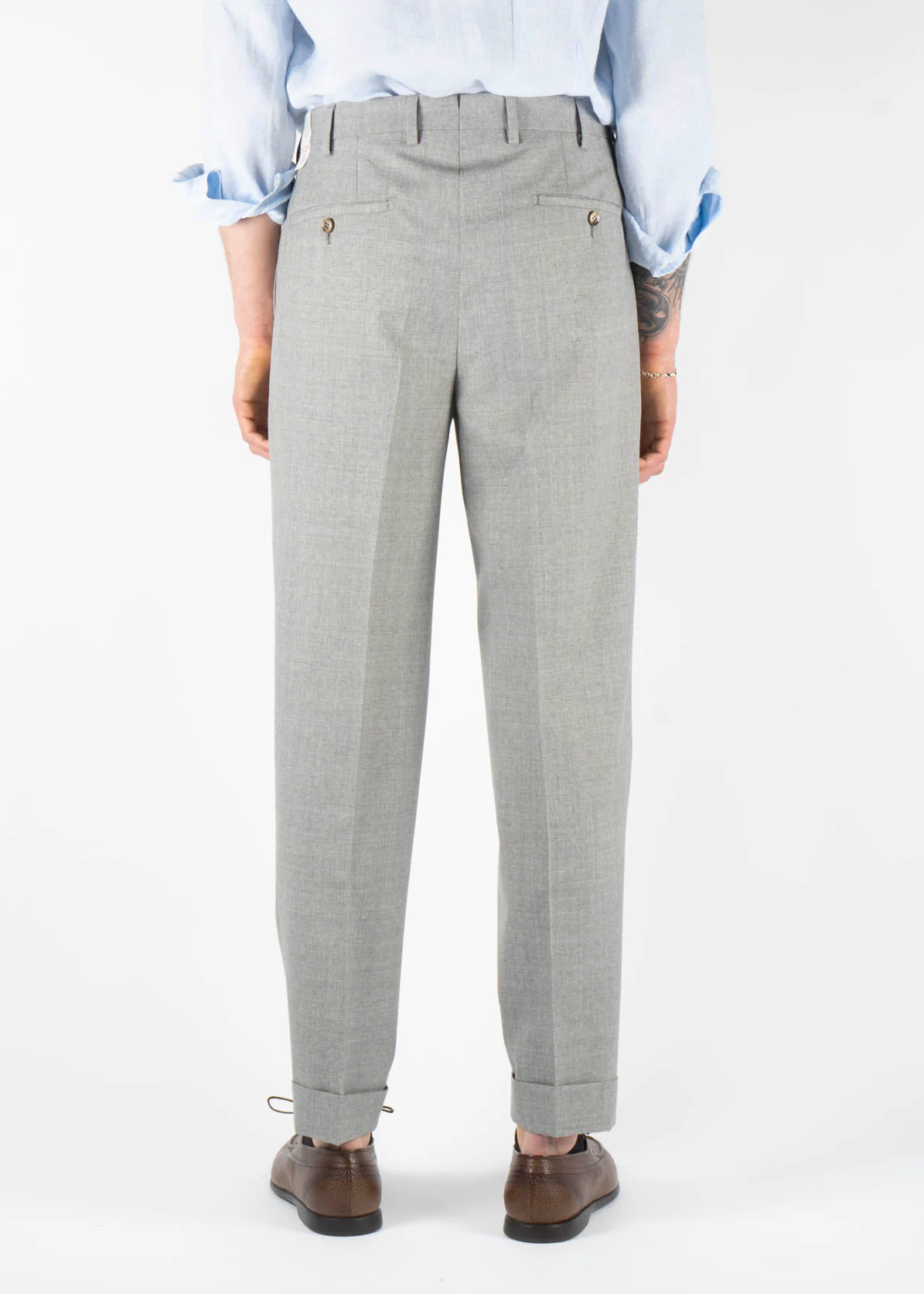 Pleated Wool Trouser Grey - Image 3