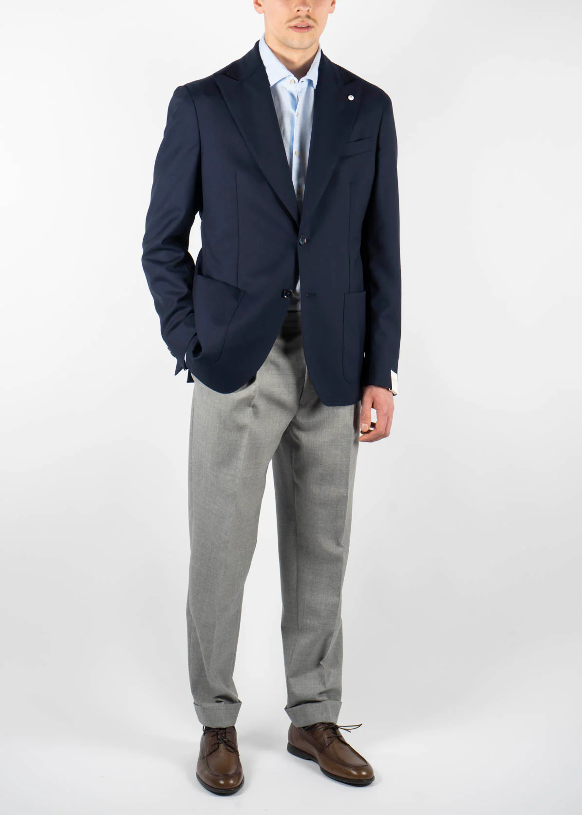 Pleated Wool Trouser Grey - Image 5