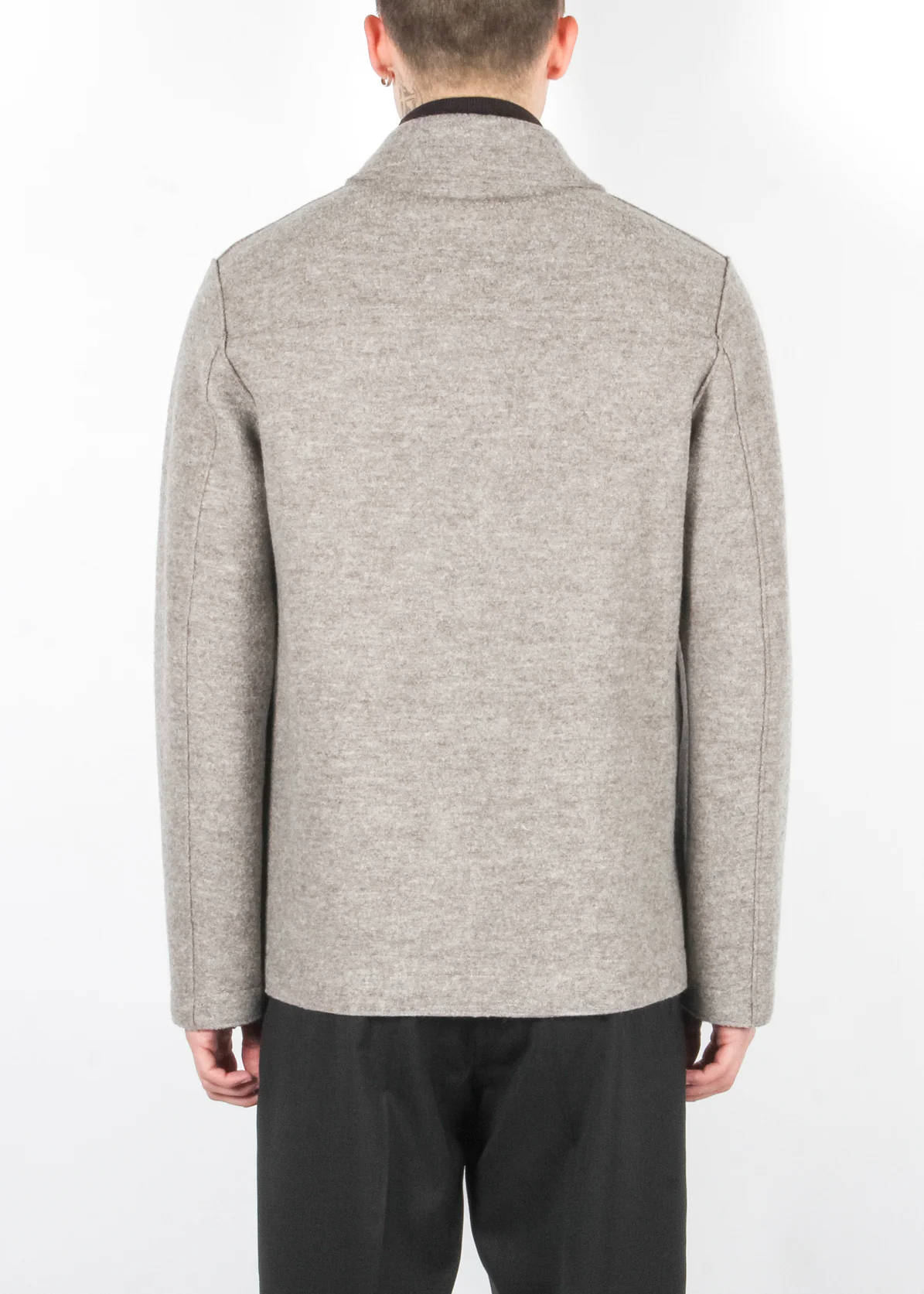 Pressed Wool Utility Jacket Natural Cashmere - Image 3