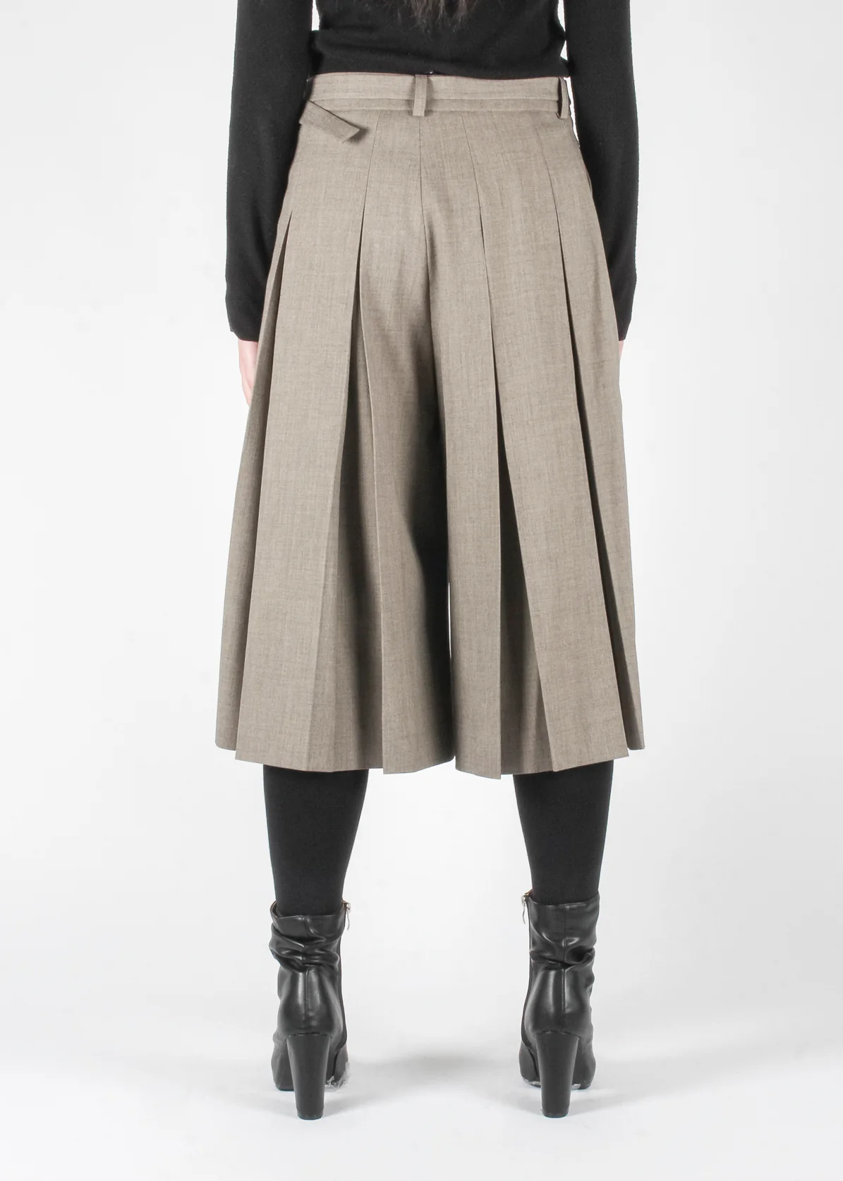 Seila Pleated Skirt Dark Beige - Image 3