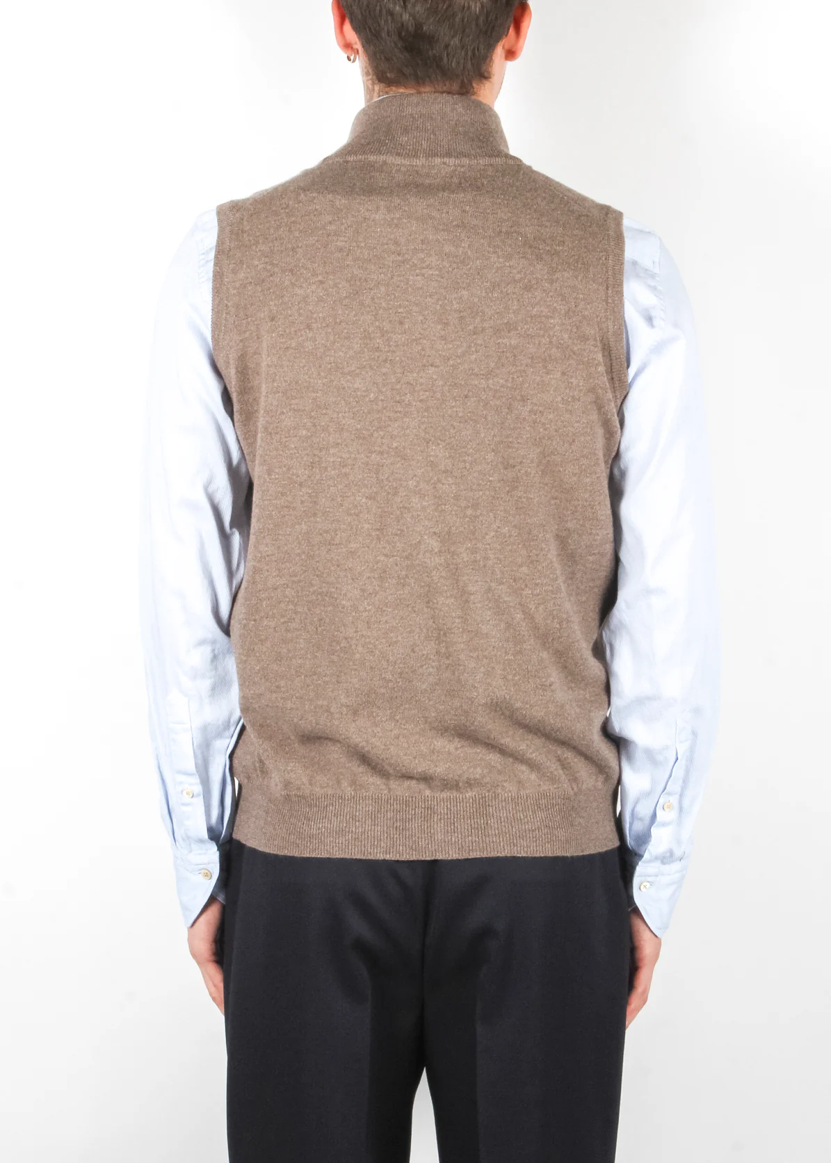 Sleeveless Knitted Vest Taupe - Image 3