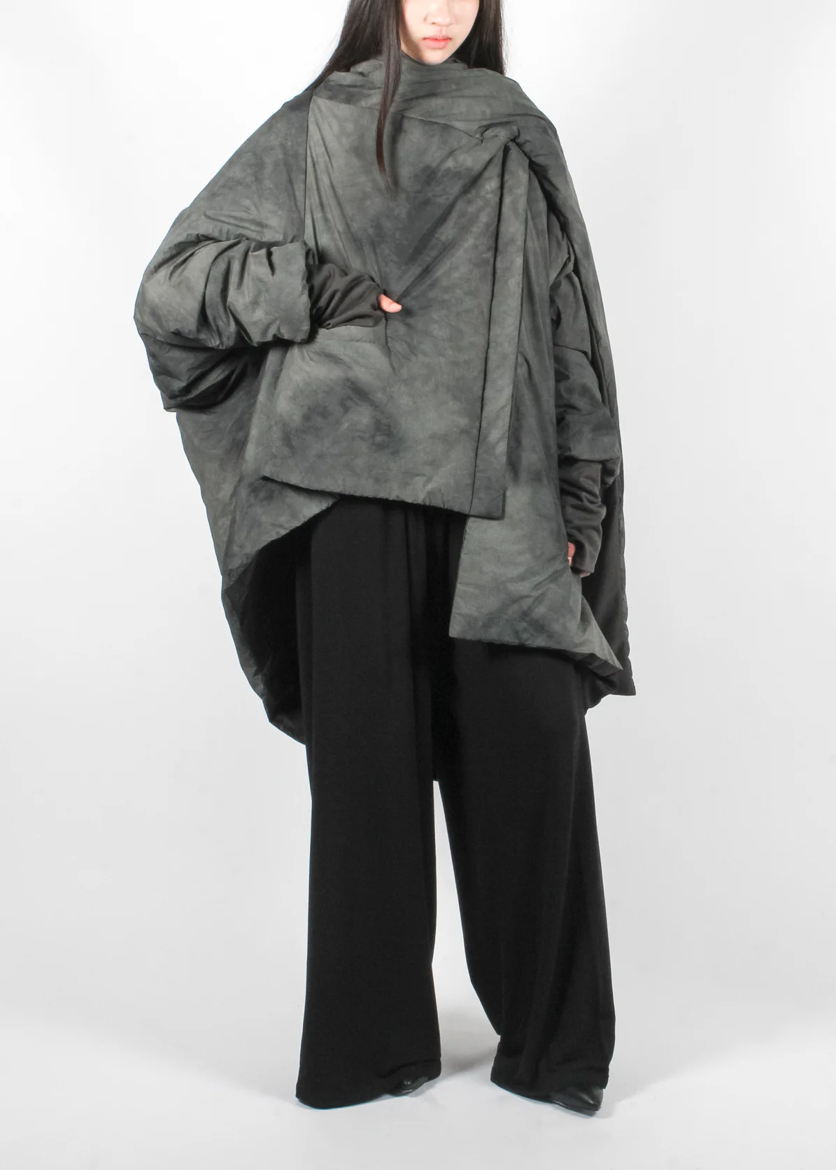 SX05 Midi Down Jacket Emerald Grey - Image 4