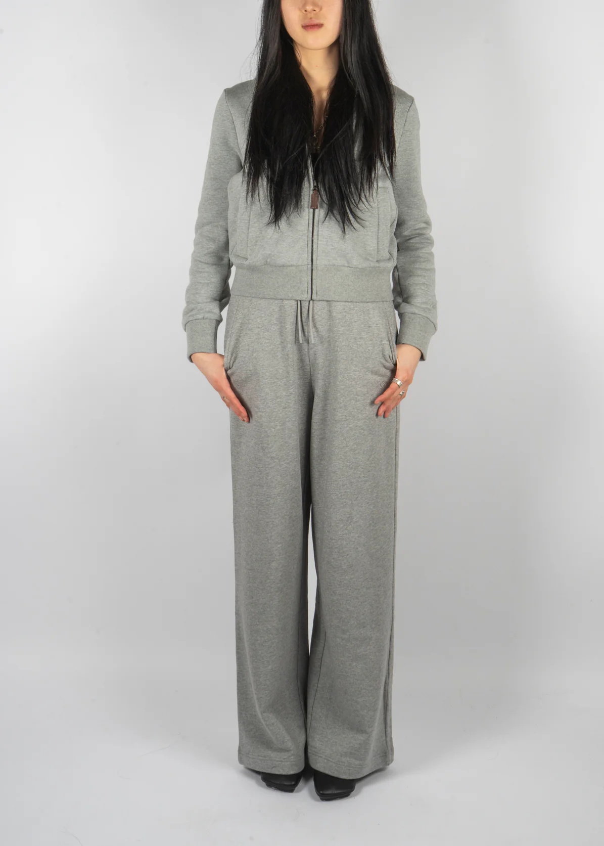 Tight Fleece Lined Hoodie Grey - Image 4
