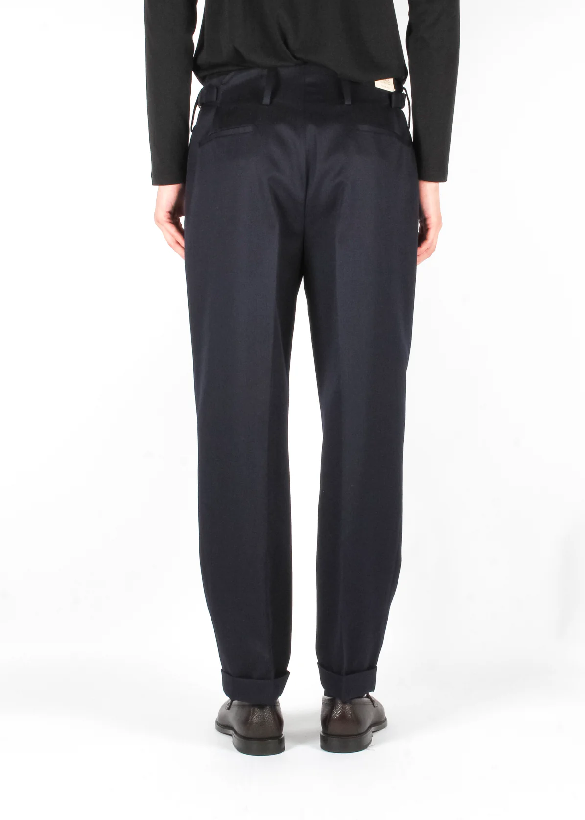Tokyos Pleated Wool Trouser Navy - Image 3